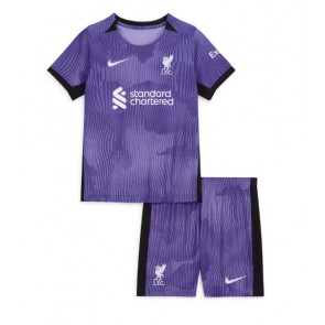 Liverpool kläder Barn 2023-24 Tredje Tröja Kortärmad (+ korta byxor)